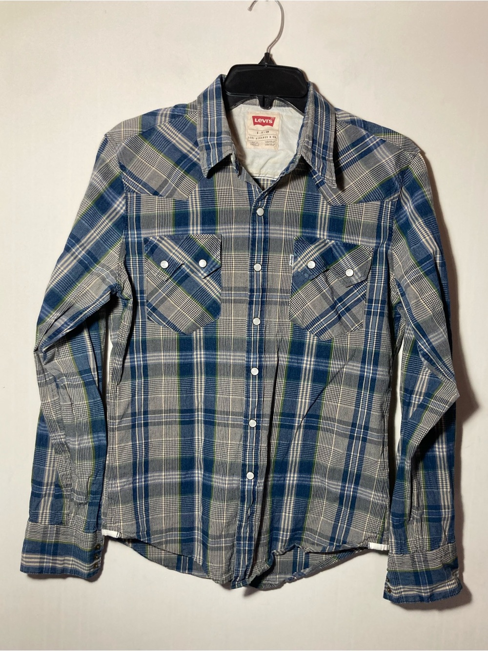 Levi’s Men’s Western Long Sleeve Shirt Pearlized Snaps Size Small Slim Fit